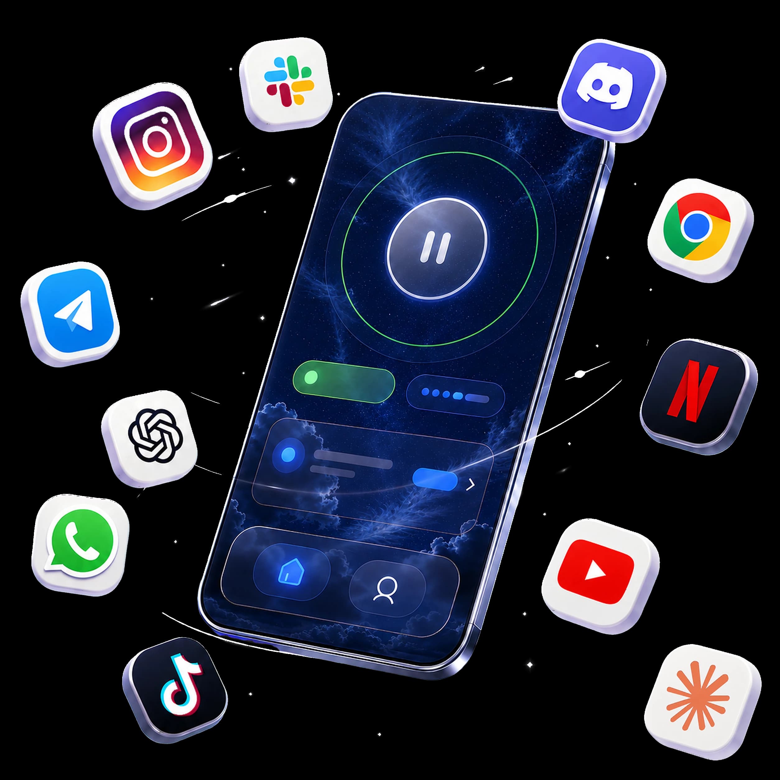 НевидиМ на смартфоне с популярными сервисами